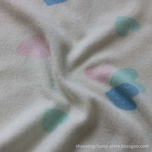 Hot Selling Heart Mönster 100%Poly Polar Fleece Fabric